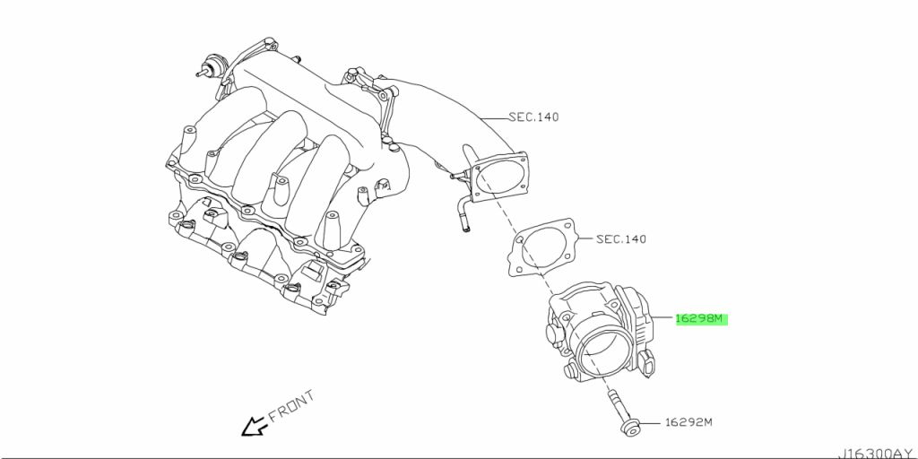 Cụm Bướm Ga Nissan 350Z Mã phụ tùng 161198J10a