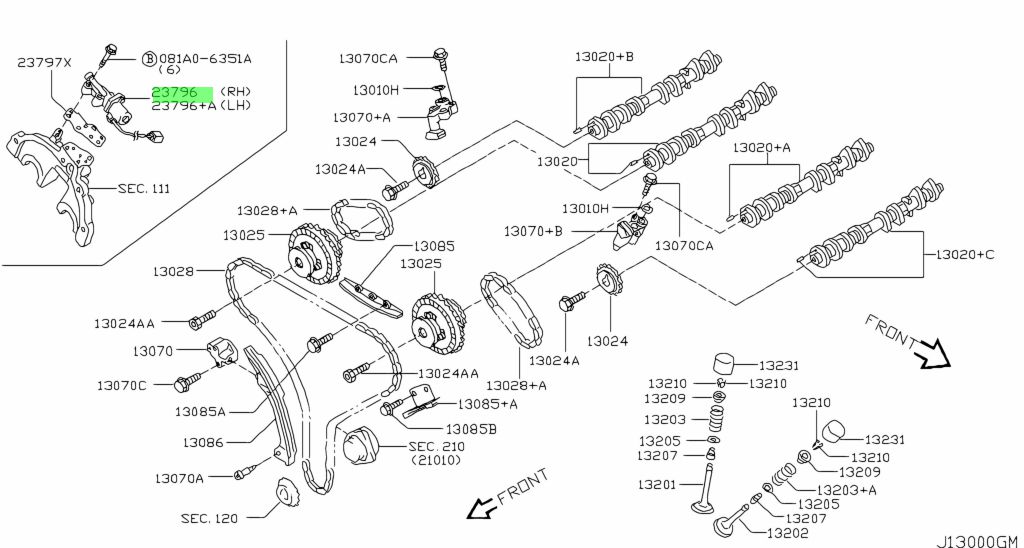 Cản Biến Đầu Trục Cam Phải Nissan 350Z Mã phụ tùng 237968J100