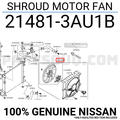 Quạt Gió Động Cơ Nissan Sunny OEM 214813AU1B