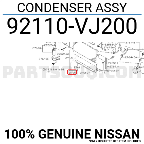 Giàn Nóng Nissan Navara Mã phụ tùng 92110VJ200