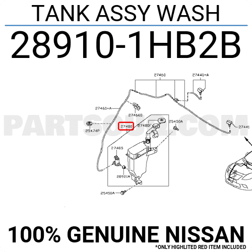 Bình Nước Rửa Kính Nissan Sunny Mã phụ tùng 289101HB2B