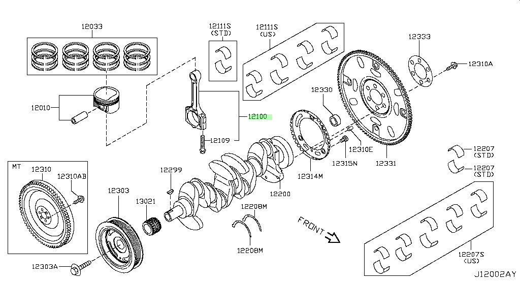 Tay Biên - Hr15de Nissan Sunny OEM 121001KT0A-oE