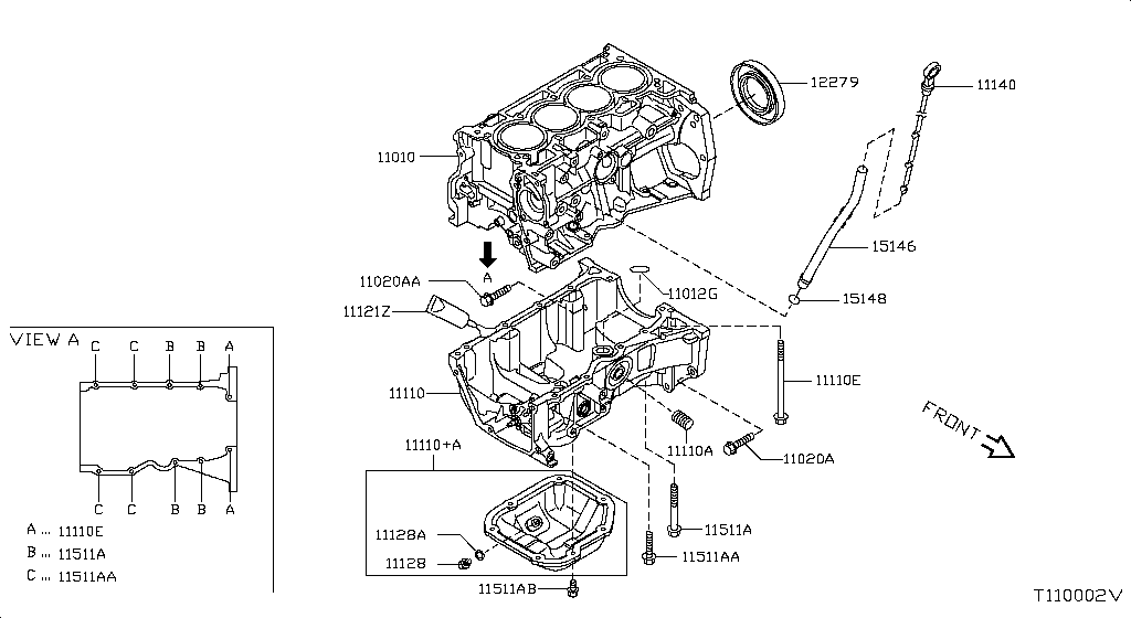 Lốc Máy Trên Nissan Sunny Mã phụ tùng 11000ED01B