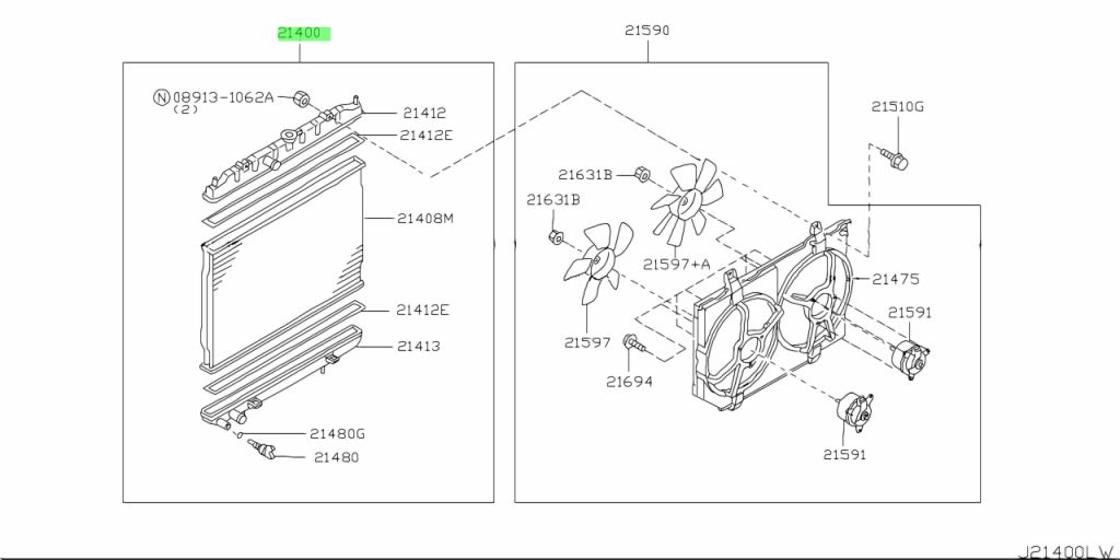Két Nước T30 Nissan X - trail Mã phụ tùng 21410EQ30B