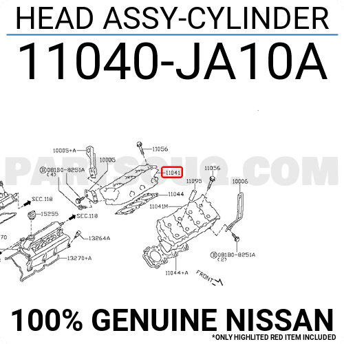 Mặt Máy 3.5 Nissan Teana Mã phụ tùng 11040JA10A