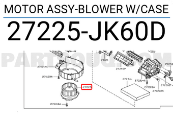Quạt Gió Điều Khiển Điều Hòa Trong Xe Nissan Murano Mã phụ tùng 27225JK60D