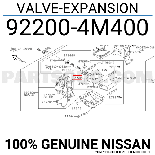 Van Tiết Lưu Nissan Murano Mã phụ tùng 922004M400