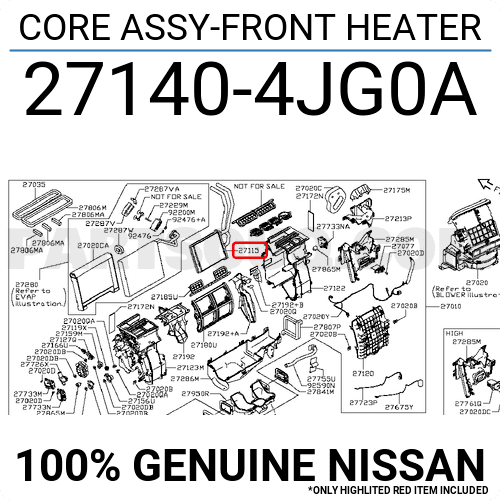 Giàn Sưởi Trong Xe Nissan Navara Mã phụ tùng 271404JG0A