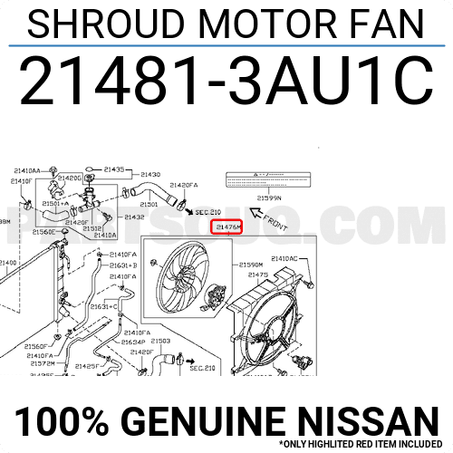 Lồng Quạt Gió Động Cơ Nissan Sunny Mã phụ tùng 214813au1c