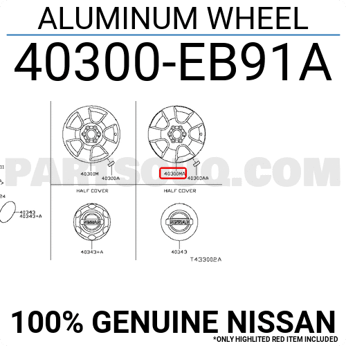 Lazang Nissan Navara Mã phụ tùng 40300EB91A