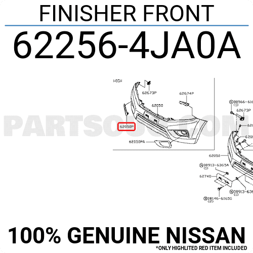 Ốp Đèn Gầm Phải Có Mạ Nissan Navara OEM 622564JA0A-TL