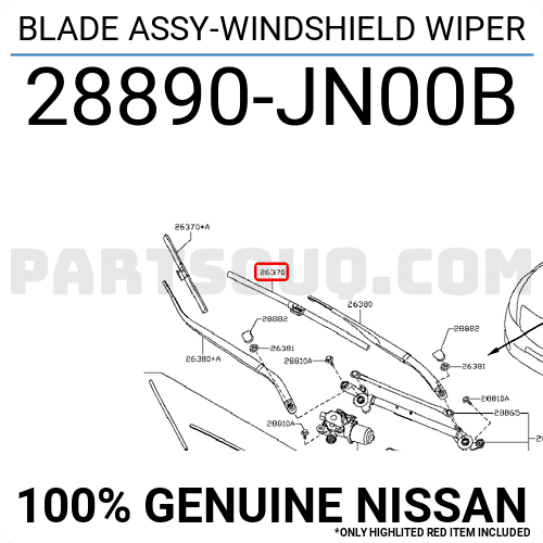 Chổi Gạt Mưa Trước Nissan Teana Mã phụ tùng 28890JN00B