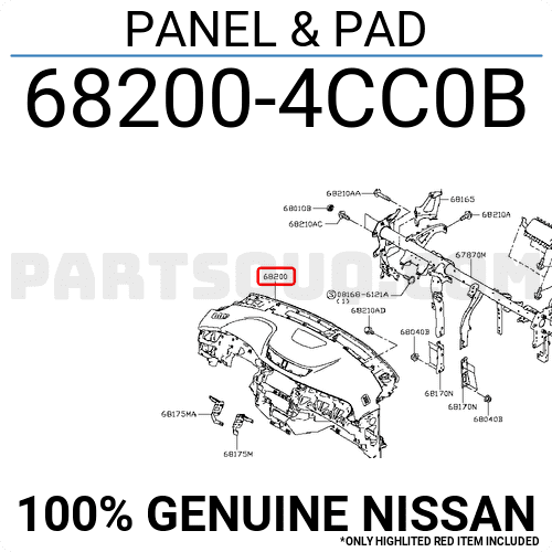 Mặt Táp Lô Nissan X - trail Mã phụ tùng 682004CC0A