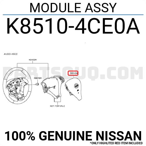 Túi Khí Chính Nissan X - trail Mã phụ tùng K85104CE0A