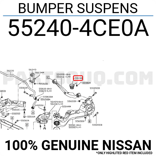 Tăm Bông Giảm Xóc Sau Nissan X - trail Mã phụ tùng 552404CE0A