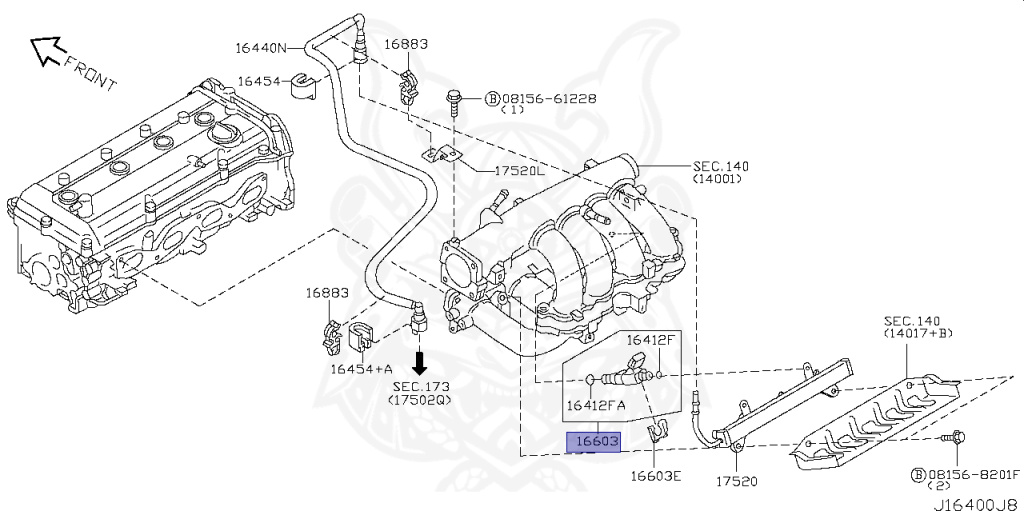 Kim Phun Xăng Qr20de Nissan X - trail Mã phụ tùng 166002Y916
