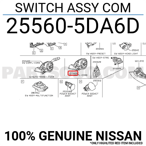 Cáp Còi Nissan Navara Mã phụ tùng 25567ED61D