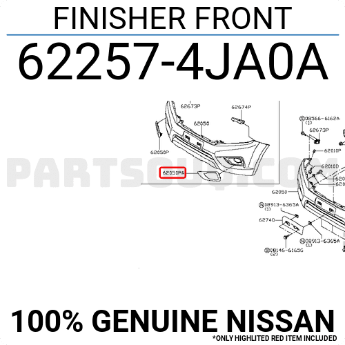 Ốp Đèn Gầm Trái Có Mạ Nissan Navara OEM 622574JA0A-TL