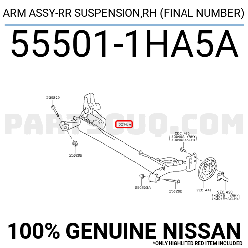Cao Su Cầu Sau Nissan Sunny Mã phụ tùng 555011Ha5A