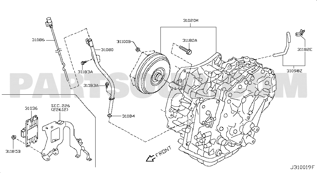 Hộp Điều Khiển Hộp Số Nissan Teana Mã phụ tùng 31036jn90b