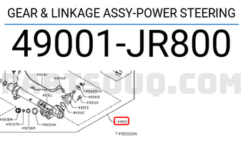 Thước Lái Nissan Navara Mã phụ tùng 49001JR800