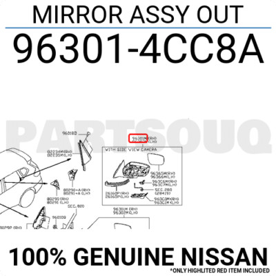 Gương Chiếu Hậu Phải Có Camera Nissan X - trail Mã phụ tùng 963014cc8a