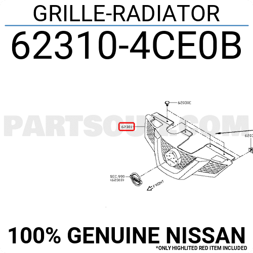 Ca Lăng Không Bao Gồm Logo Nissan X - trail Mã phụ tùng 623104CE0b