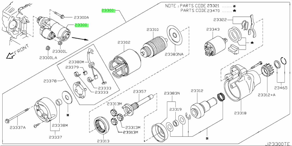 Máy Phát Nissan Teana OEM 23300JN00A