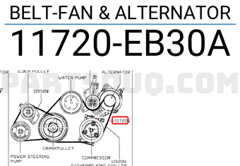 Dây Curoa Tổng 7Pk1272 Nissan Navara Mã phụ tùng 11720EB30A