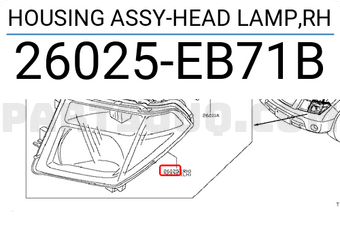 Đèn Pha Phải Nissan Navara Mã phụ tùng 26025EB71B