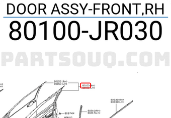 Cánh Cửa Trước Phải Nissan Navara Mã phụ tùng 80100JR030