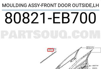 Nẹp Chân Kính Cánh Cửa Ngoài Trái Nissan Navara Mã phụ tùng 80821eb700