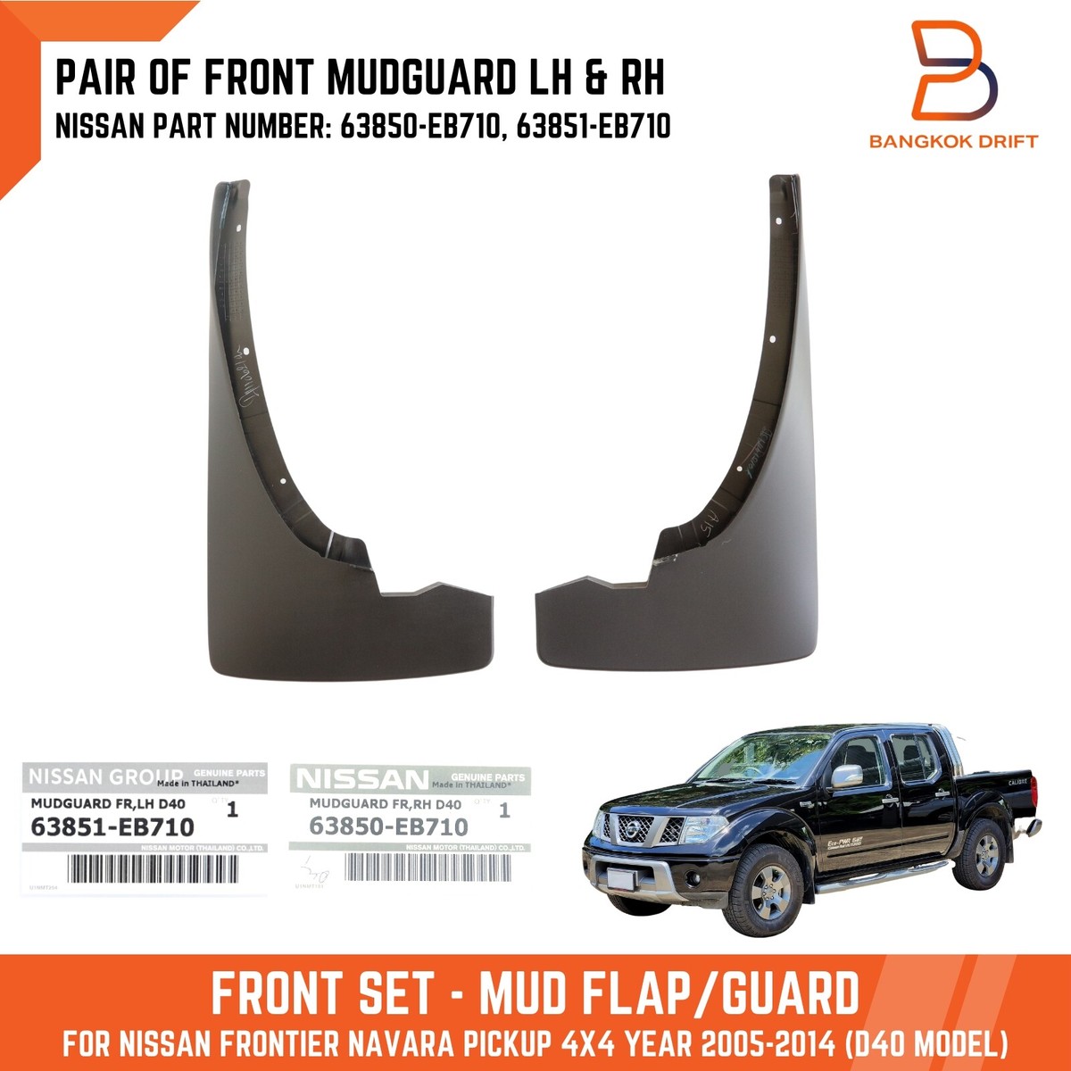 Chắn Bùn Bánh Xe Trước Phải Nissan Navara Mã phụ tùng 63850eb710