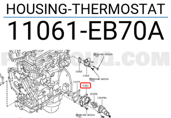 Vỏ Van Hằng Nhiệt (Ráp Thân Máy) Nissan Navara Mã phụ tùng 11061EB70A