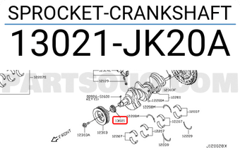 Bánh Răng 2 Tầng Đầu Trục Cơ Mr20 Nissan Teana Mã phụ tùng 13021jk20a