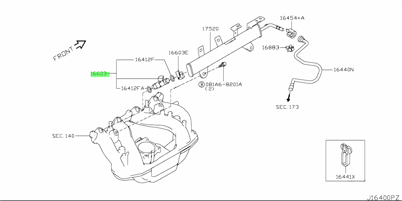 Kim Phun Xăng Nissan Livina Mã phụ tùng 16600JK20A