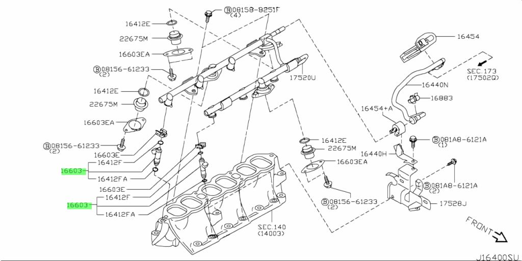 Kim Phun Xăng Nissan Livina Mã phụ tùng 16600JK00A