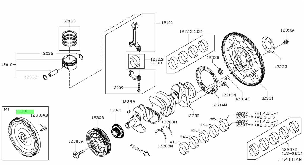 Bánh Đà Nissan Livina Mã phụ tùng 12310ET00A