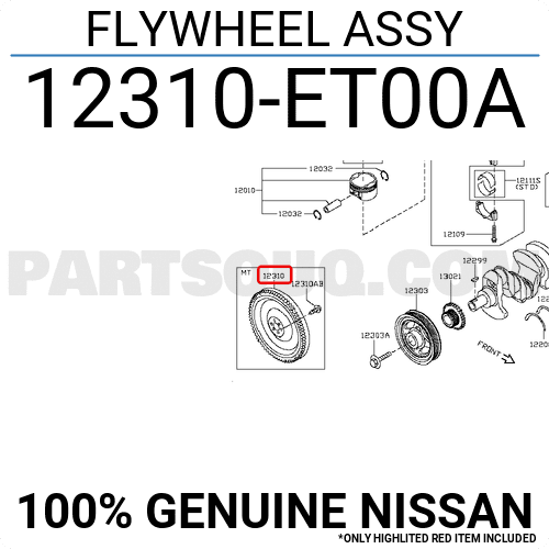 Bánh Đà 1.8 -Mt - Mr18de Nissan Livina Mã phụ tùng 12310ET02C