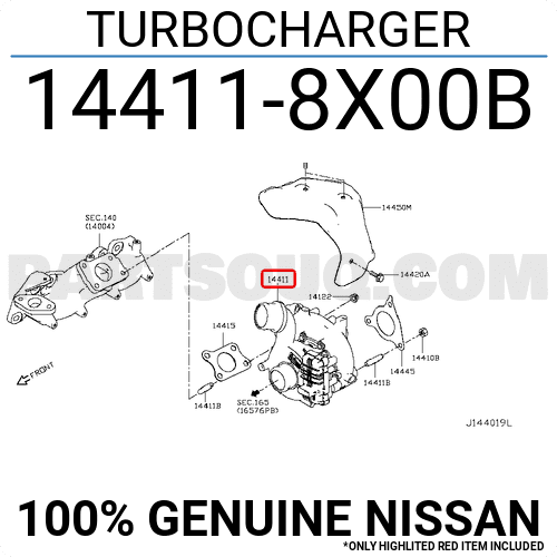 Turbo Tăng Áp Nissan Navara Mã phụ tùng 144118X00B