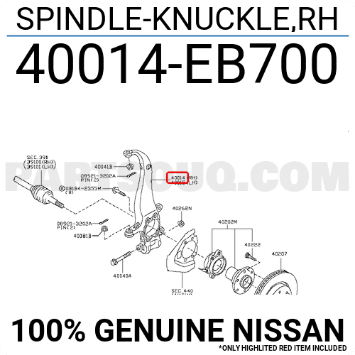 Trụ Lái Phải Nissan Navara Mã phụ tùng 40014EB700