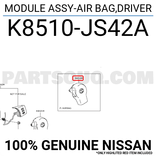 Túi Khí Chính Nissan Navara Mã phụ tùng K8510JS42A