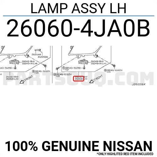 Đèn Pha Trái - Không Bexenon Nissan Navara Mã phụ tùng 260604JA0B