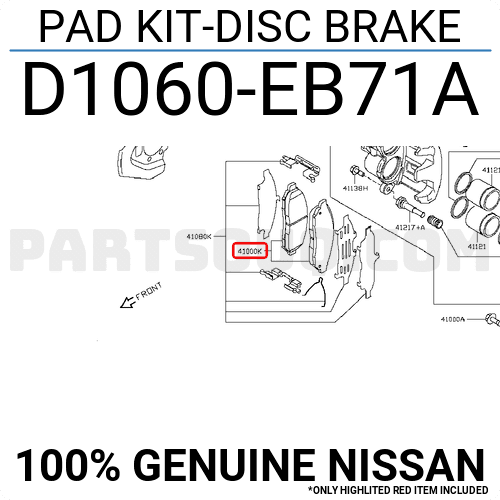 Má Phanh Trước Nissan Navara OEM D1060EB71A-OE