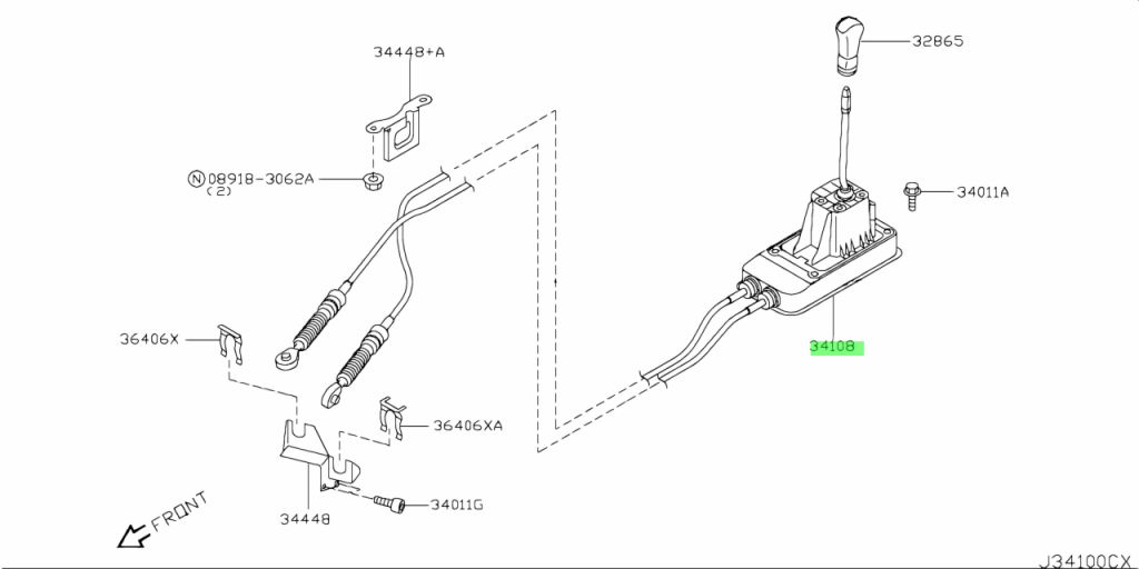 Cơ Cấu Đi Số 6Mt Nissan Livina Mã phụ tùng 34108EE42D