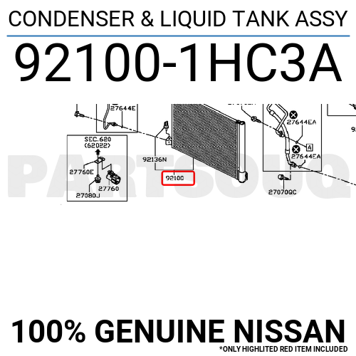 Giàn Nóng Nissan Sunny Mã phụ tùng 921001HS2A