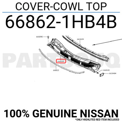 Ốp Chân Kính Chắn Gió Trước Nissan Sunny OEM 668621HB3A