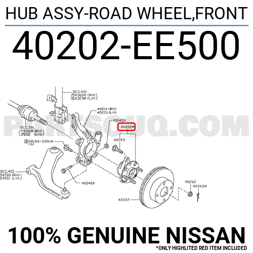 Bi May Ơ Trước Nissan Tida Mã phụ tùng 40202EE500