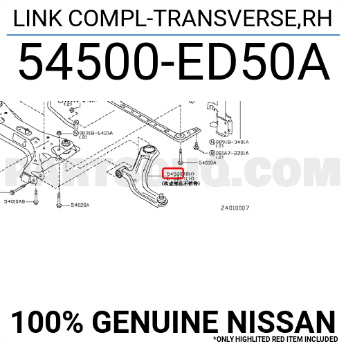 Càng A - R Nissan Livina Mã phụ tùng 54500ED50A
