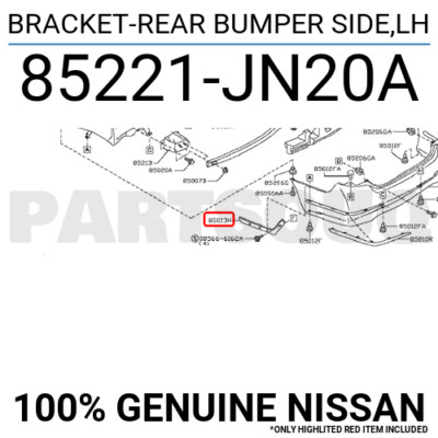 Tai Cài Cản Sau Trái Nissan Teana Mã phụ tùng 85221jn00a